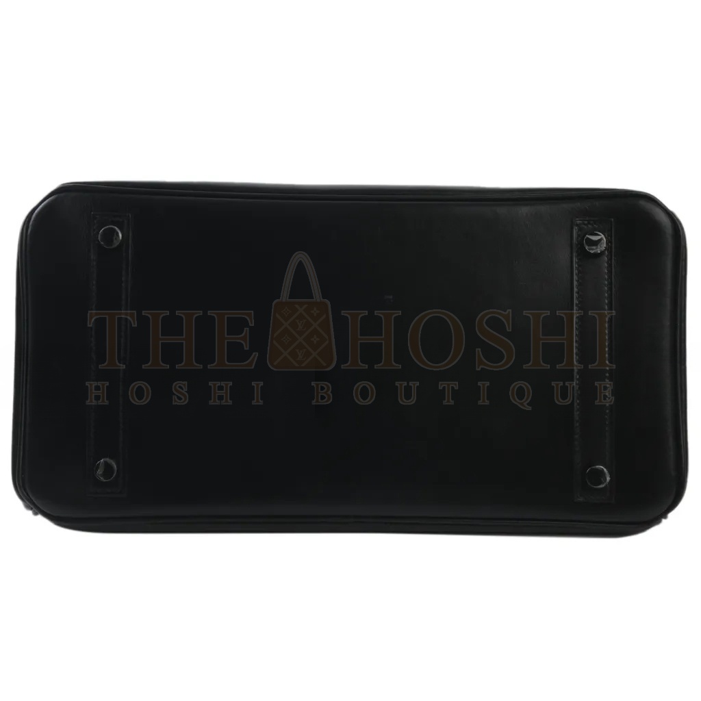 H**me5 BIRKIN 30 BOX LEATHER BLACK BLACK BUCKLE BAG H079201CA89 (30*23*15cm) Master Quality